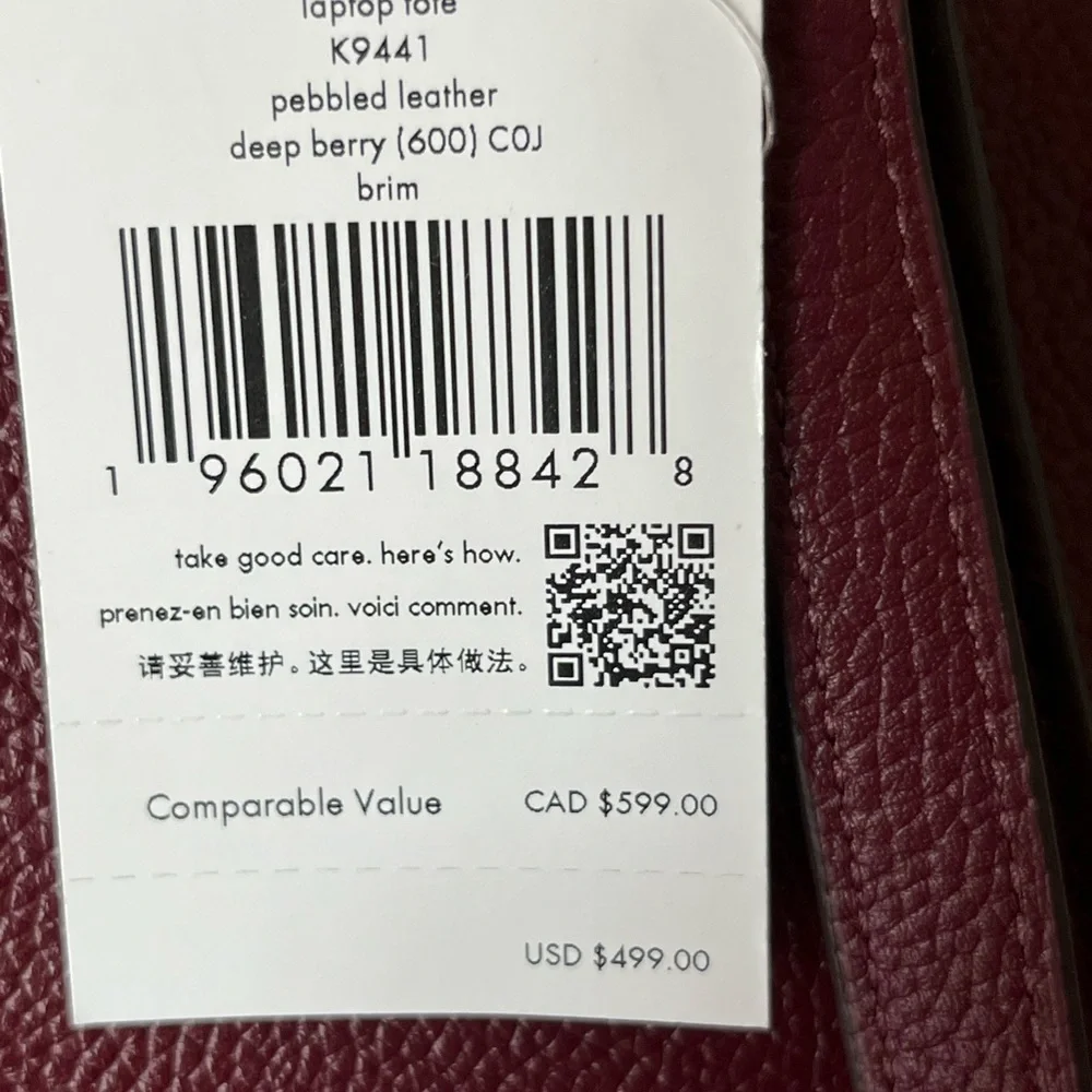 NWT Kate Spade Lether Tote - Picture 5 of 5